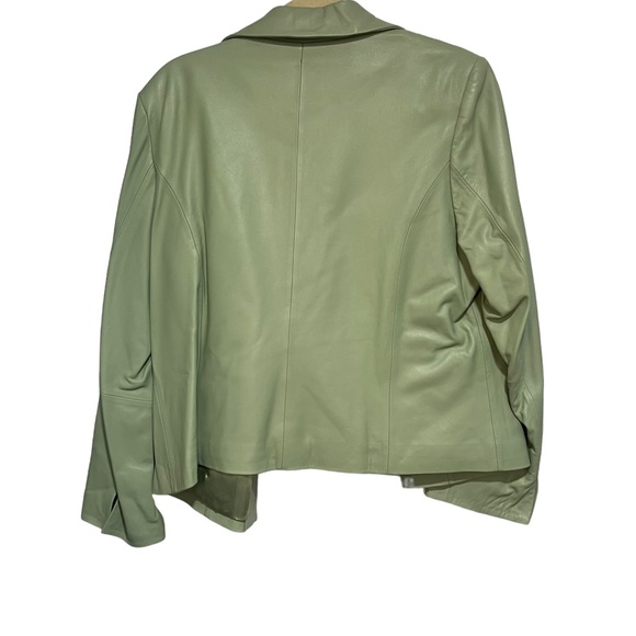 Terry Lewis Leather Jacket with tags never worn womens Large clover buttons - Picture 2 of 4